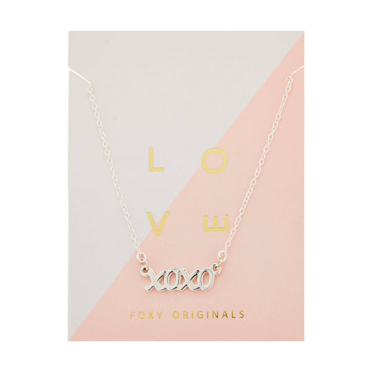 Xoxo Script Necklace: Silver