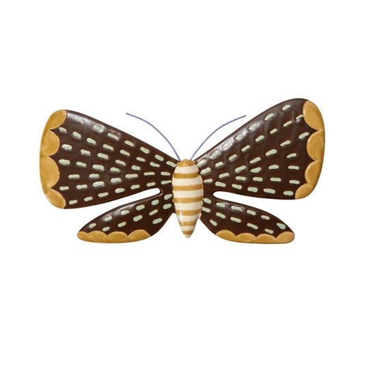 10"x 5.25" Sculpted Moth Wall Art (Brown)