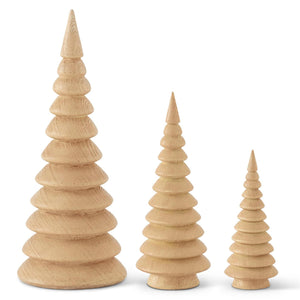 Cream Resin Wood Grain Trees ( 3 sizes)