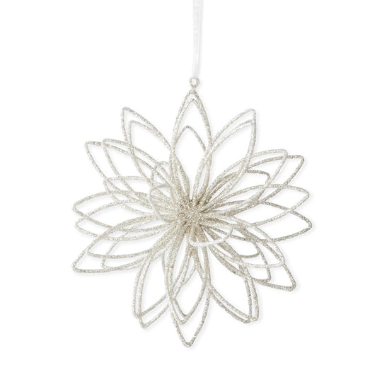 6.5" Glittered 3-Dimensional Snowflake Ornament