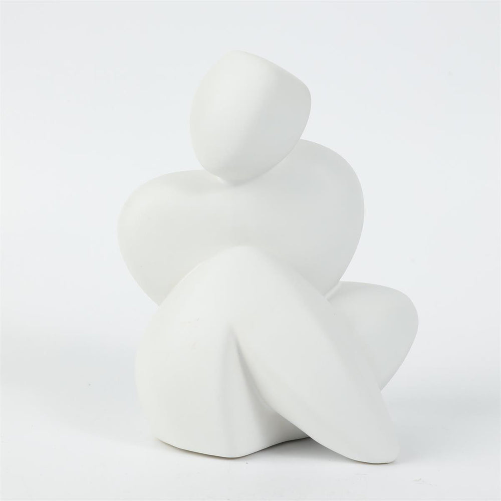 4.5" White Ceramic Sitting Figure