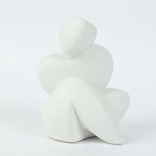 4.5" White Ceramic Sitting Figure