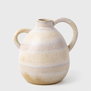 6.6" Glaze Ceramic Handled Vase