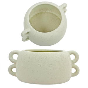 9.45"D Ceramic Planter w/Loop Edges