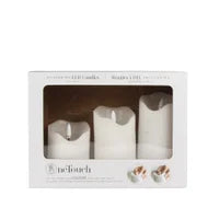 One Touch LED Pillar Candles (Set of 3) White
