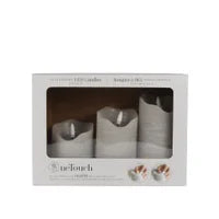 One Touch LED Pillar Candles (Set of 3) Crey
