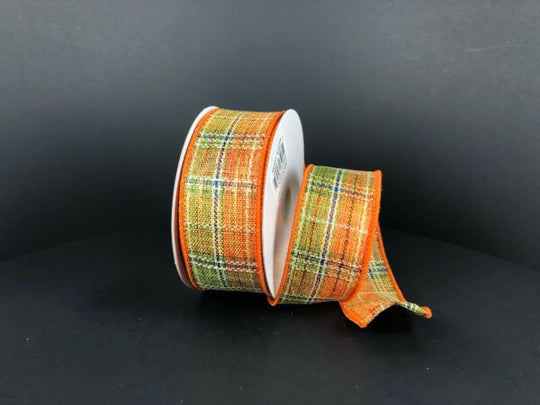 1.5" x 10Y Coarse Fall Metallic Plaid Ribbon