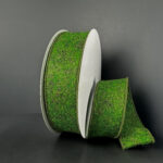 1.5" x 10Y Green Fuzzy Felt Ribbon