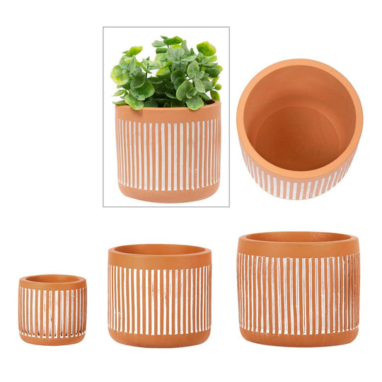 Column Cement Planter (Orange/White) Multiple Sizes