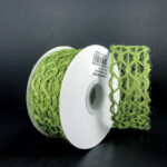 1.5"x10yds Green Scallop Weave Burlap