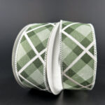 1.5" x 10Y Sage/Hunter/White Georgina Plaid Ribbon
