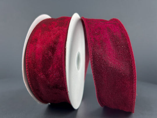 1.5" x 10yds Burgundy Lush Velvet