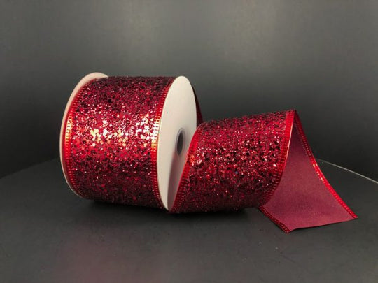 2.5"x 10Y Dark Red Super Glitter