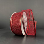 1.5"x10yds Red Glitter Metallic Edges Ribbon