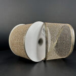 2.5"x10yds Gold Glitter Metallic Edges Ribbon