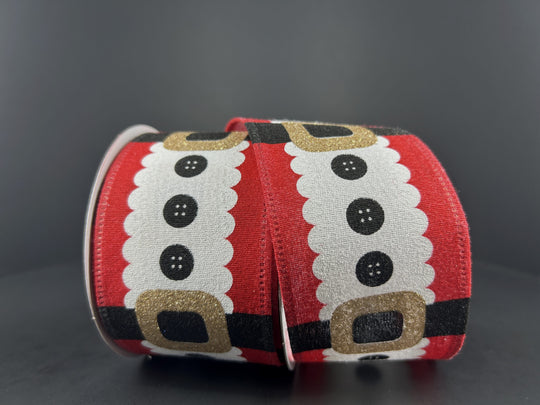 2.5"x 10Y White Linen Santa Belt