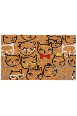 Doormat Cat Faces / Glasses 30x18x0.6"