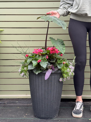 15” Wicker Round Patio Pot - Sun/Shade (Multiple Colours)