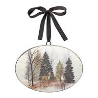 
            
                Load image into Gallery viewer, Deer and Tree Oval Disc Ornament
            
        