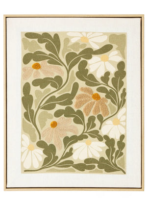 Wall Art Print canvas w/Towel Embroid Floral
