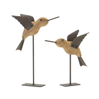6.25"H Bird on Stake  Wood (Small )