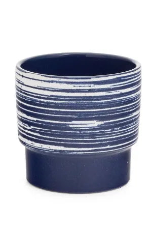 5.5 x 5.5 Striate Blue Planter