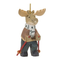 
            
                Load image into Gallery viewer, 5.5&amp;quot; Moose with Ski Poles Ornament
            
        