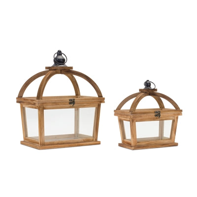 Wood/Glass Lantern (Multiple Sizes)