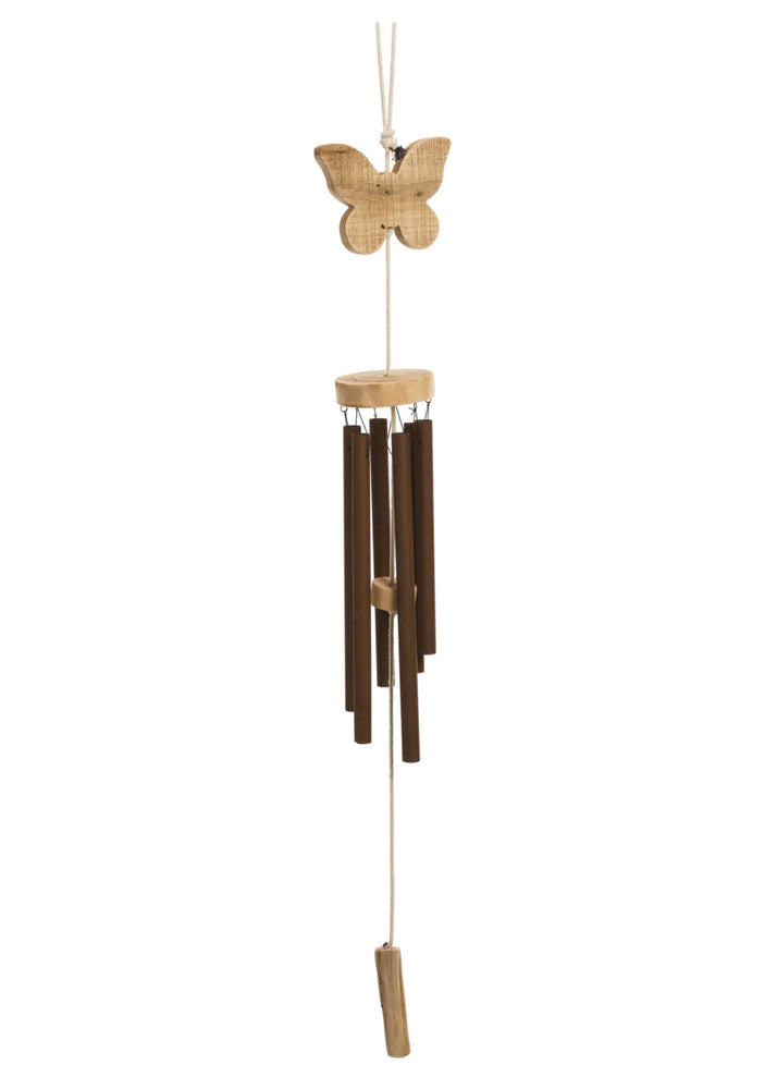 38" Wooden Butterfly Windchime