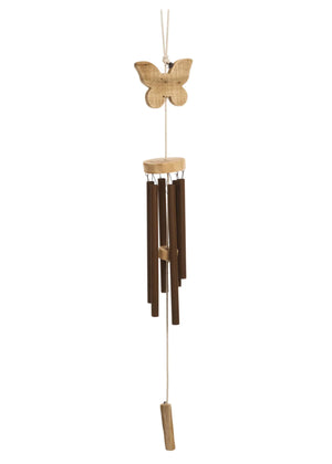 38" Wooden Butterfly Windchime