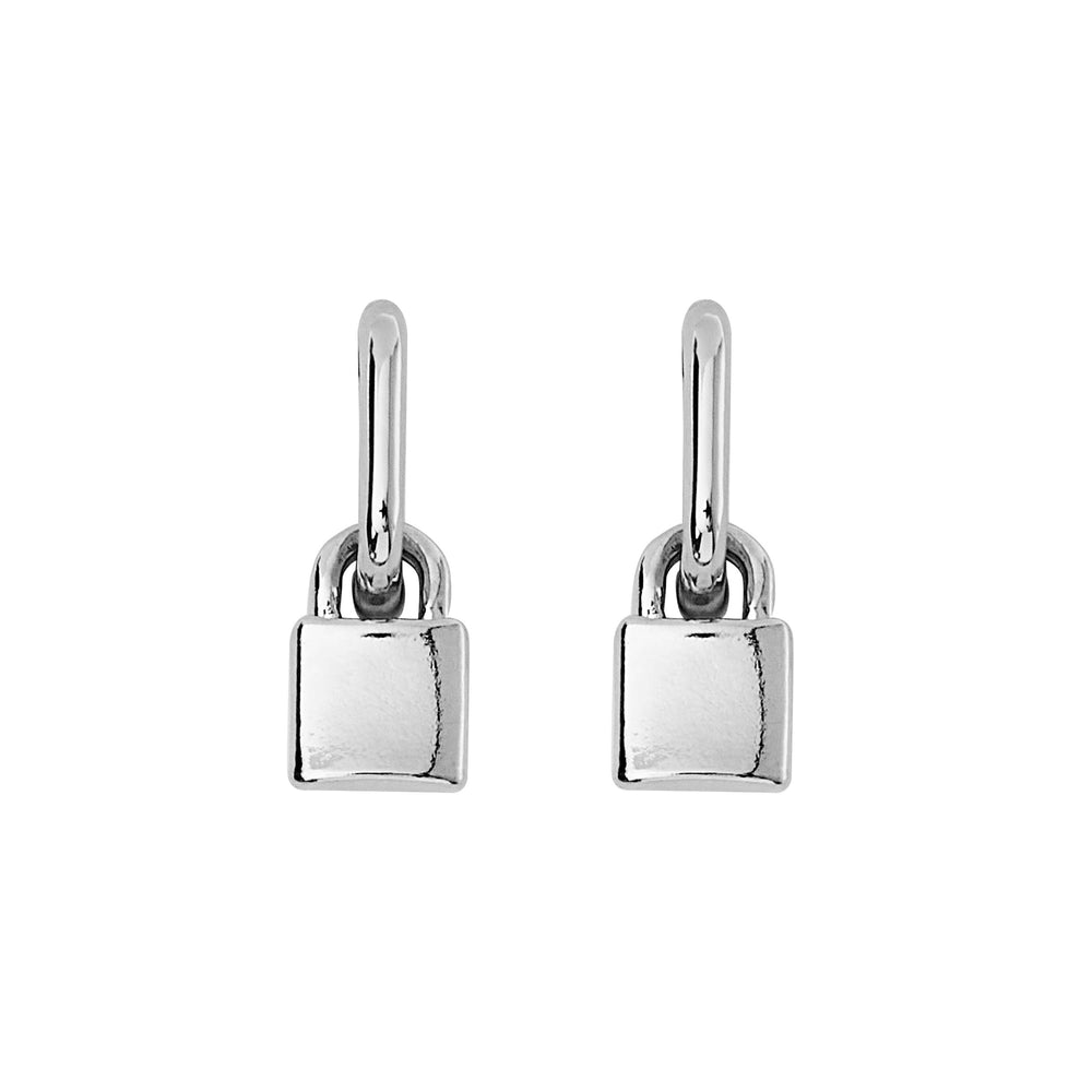 Lock Earrings: Gold