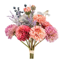 Mixed Zinnia Bouquet 18"H - Florals and Foliage