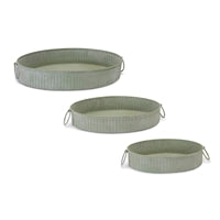 Mint Green Round Metal Trays ( Multiple Sizes )