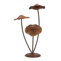 Iron 3 Mushroom Decor 18" H