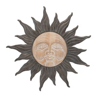 Sun Wall Art 28.5"D Iron/Wood