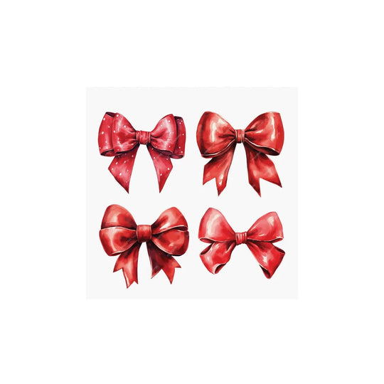 5x5 Holiday Bow Printed Cocktail Napkin 20Pk