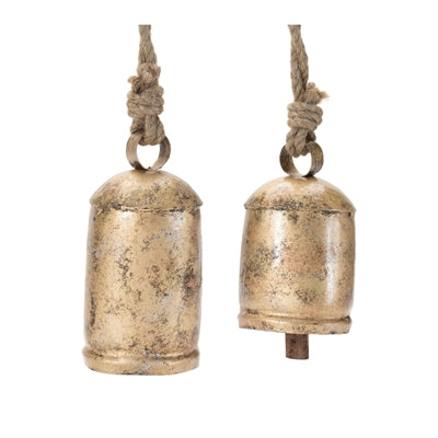 Iron/Jute Gold Bell Ornament ( 2 Sizes )