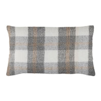 Plaid Pillow Grey / White 20"L x 12"H Polyester - Everyday Textiles