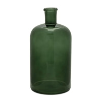 10"H Green Glass Bottle