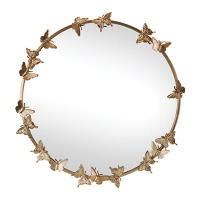 Butterfly Wall Mirror 24”D Metal/Iron