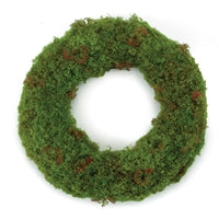 Plastic/Polyester Moss Wreath 14"D