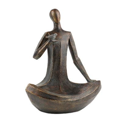 Person Holding Bird Garden Statue 19"L x 23.5"H
