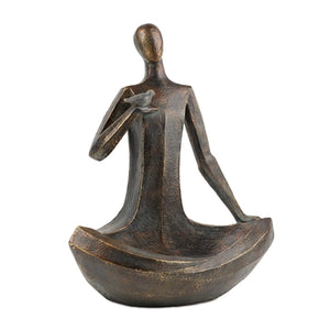 Person Holding Bird Garden Statue 19"L x 23.5"H
