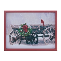 15.5"L x 12"H Framed Cardinal and Wagon Print