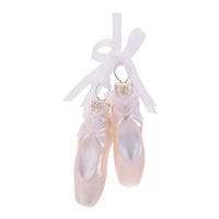 Ballet Slipper Ornament 4”H Glass