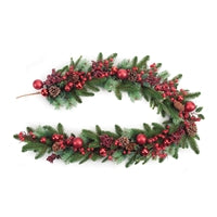 4.5'L Pine Garland w/Ornaments - Florals and Foliage