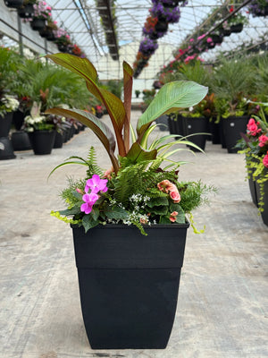 14" Square Hendrix Patio Pot: Partial Sun/Shade (Multi-Colours)