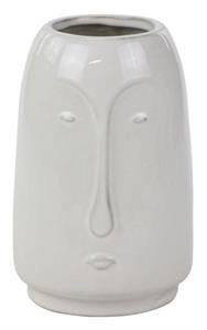 7.5"x5" White Ceramic Face Vase