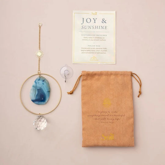 Stone Suncatcher - Sun/Blue Agate
