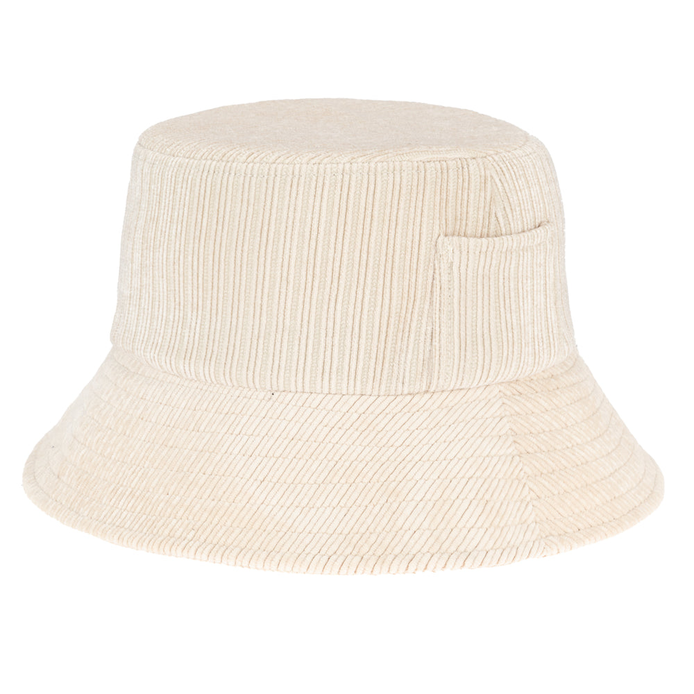 Women's Cozy & Chic Bucket Hat with Side Pocket - Cream